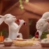 日本可口可乐兔年广告，乡下的老兔子去城里孩子家过年。