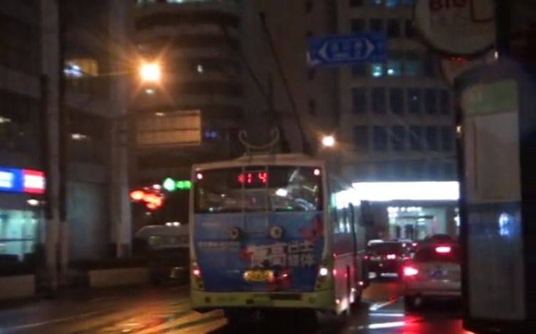 上海公交怀旧视频 14路最后的小号笨鸟H0A-024夜间POV 中山北二路-南京东路