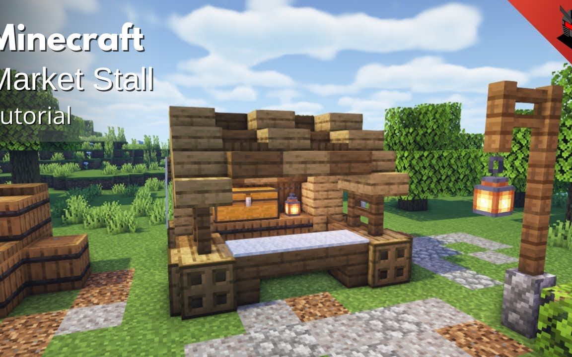 Minecraft 如何建造中世纪市场摊位教程 Mechitect 哔哩哔哩 つロ干杯 Bilibili