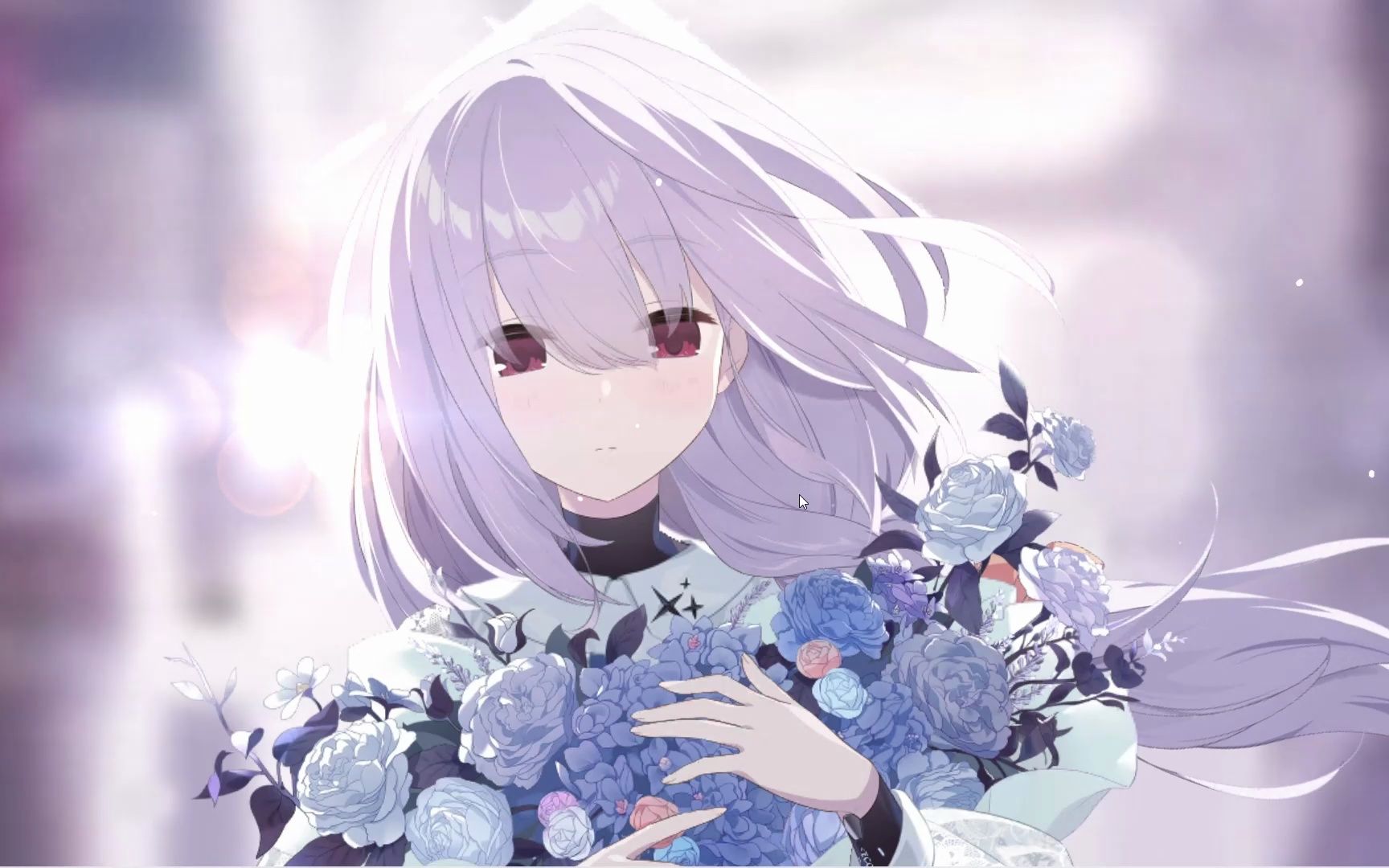 【亚津子】可是她手上捧着的，是紫色的蔷薇花