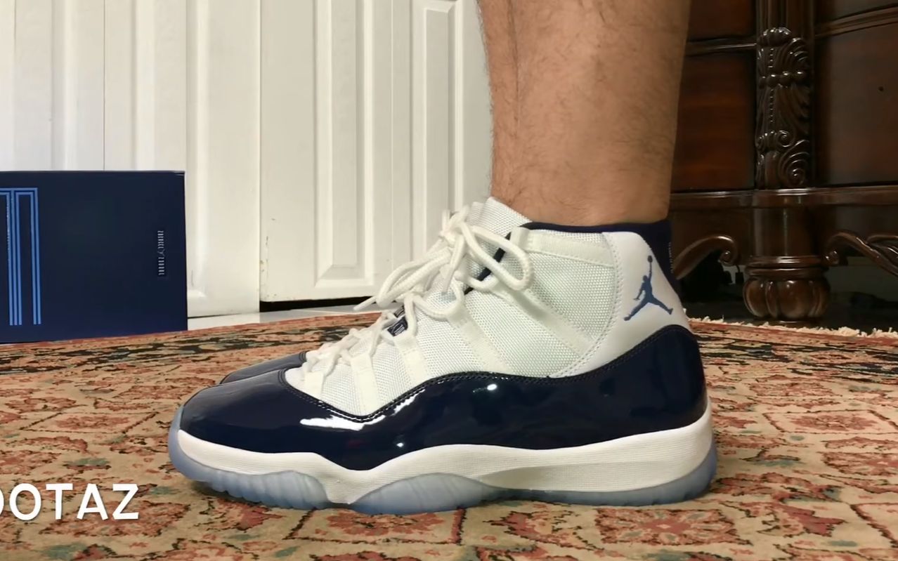 airjordanaj11午夜蓝高帮unc海军蓝男漆皮篮球鞋378037123