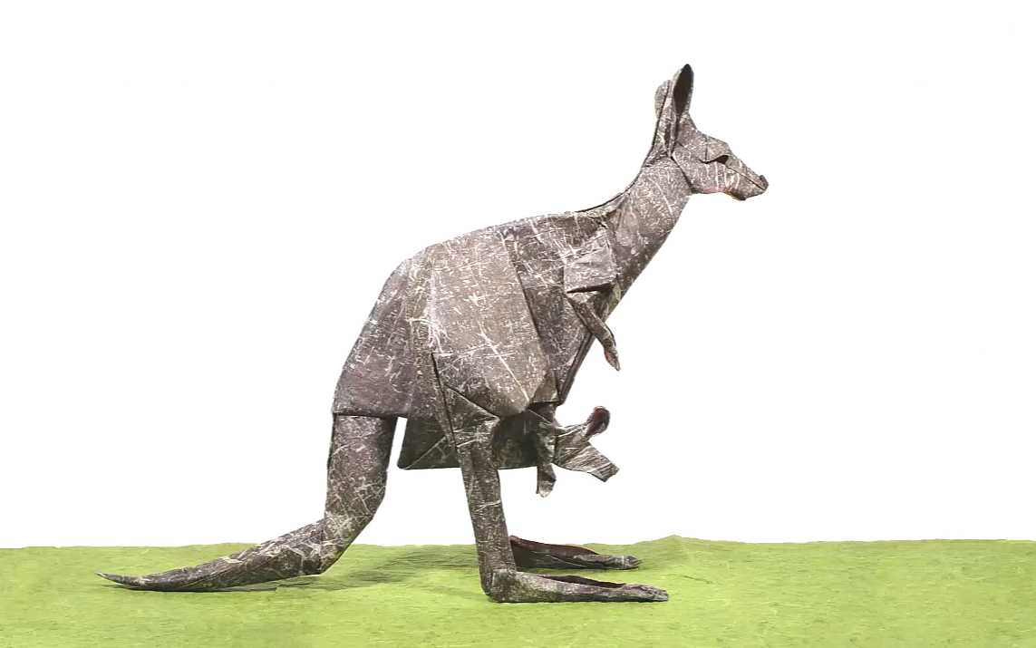 搬运折纸no20袋鼠设计者genhagiwara视频录制者marianozavalaorigami