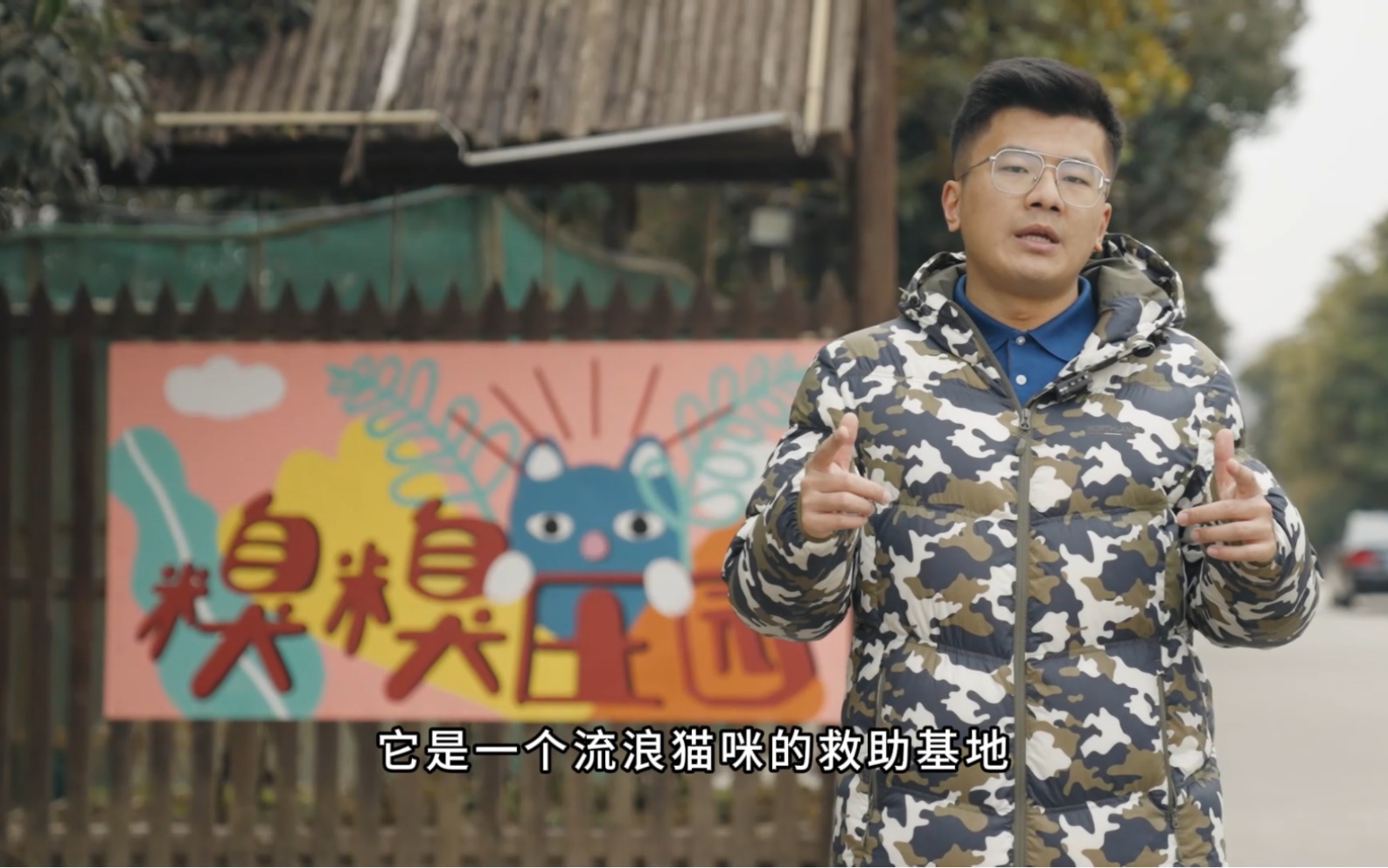 江苏台记者小哥哥镜头下的糗糗庄园。糗糗庄园是属于流浪猫猫的桃花源。以红山动物园为榜样，以猫猫为本，给它们提供安全，自然，舒适的生活环境。