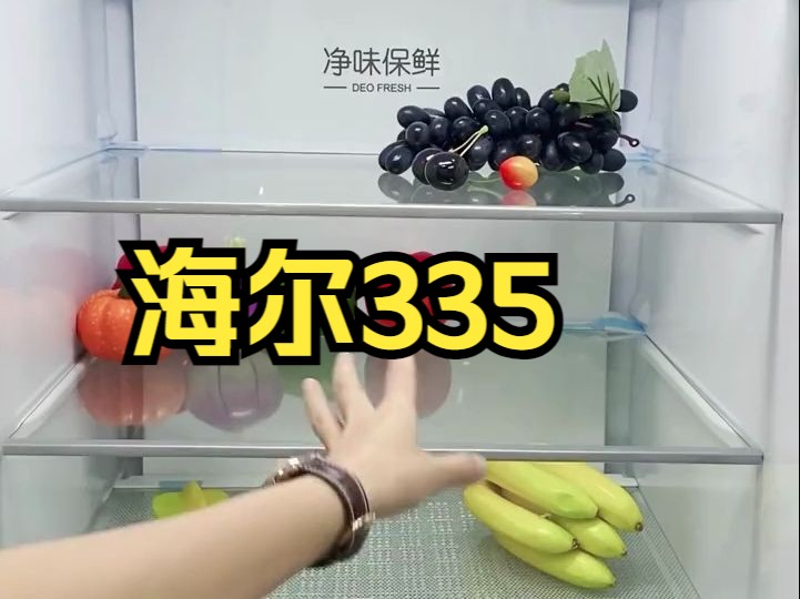 海尔335升法式多门冰箱，带DEO净味杀菌的冰箱！