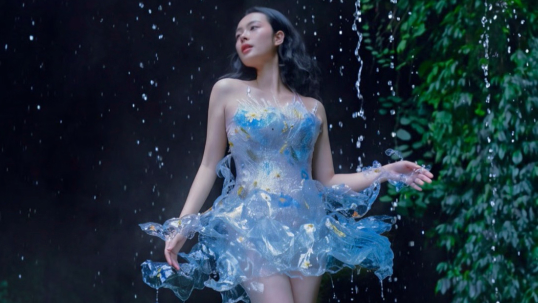 水泼出去竟然变成了裙子？？？穿上还这么美！！！