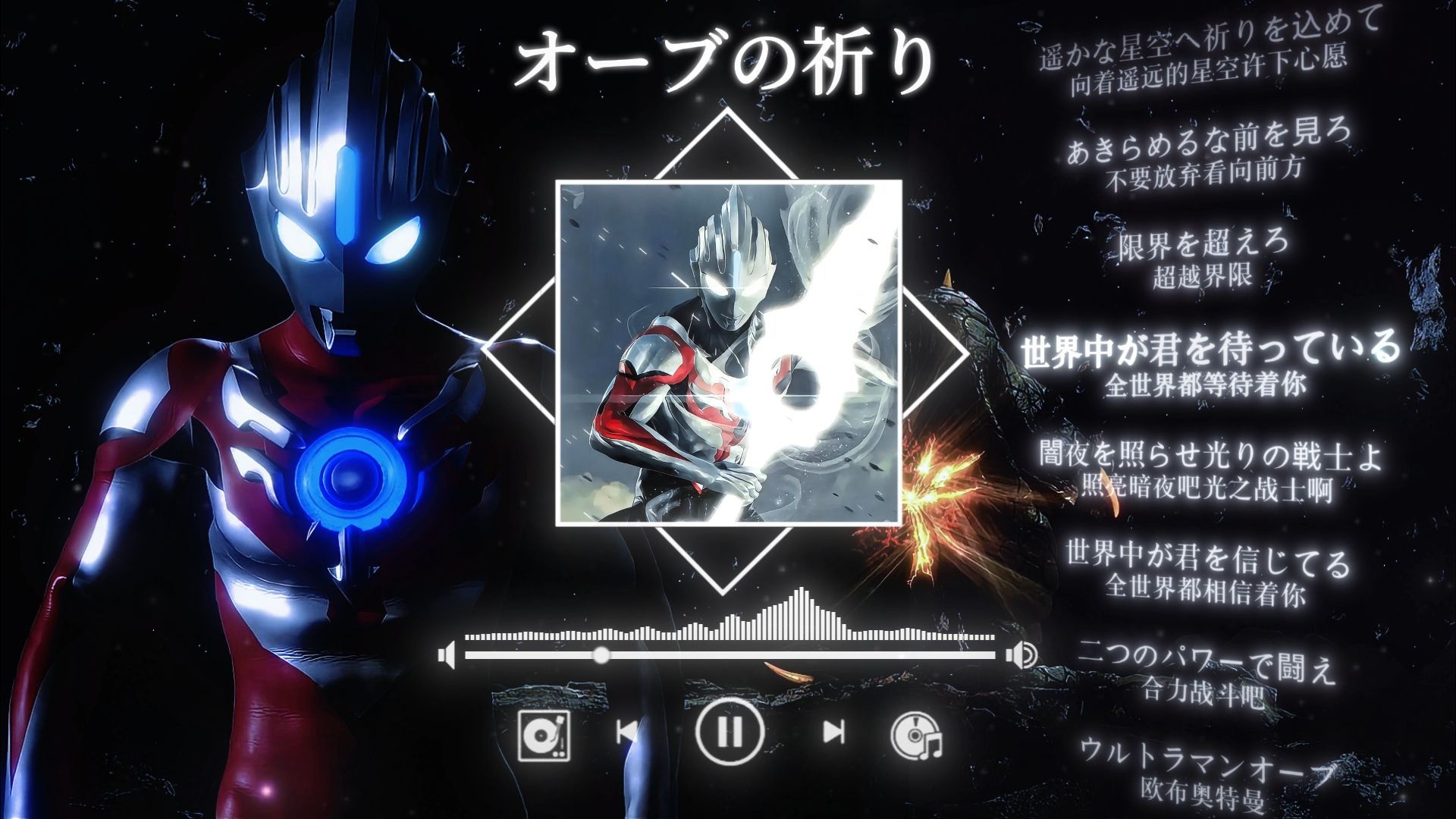 【立体全景声】《欧布奥特曼主题曲》オーブの祈り(欧布的祈愿) - 水木一郎 佩戴耳机效果最佳「观众点播」