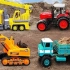 挖掘机、起重机、救援车、小型拖拉机和自卸车 | 儿童玩具鱼 儿童工程车玩具