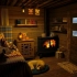 在暴风雪天的温暖小屋，聆听风雪和壁炉声，放松助眠学习氛围