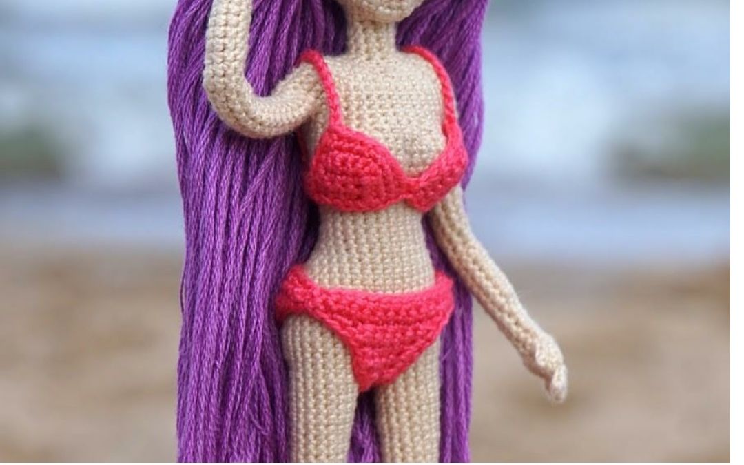 【手工编织教程】微钩泳装素体女偶 钩针教程③