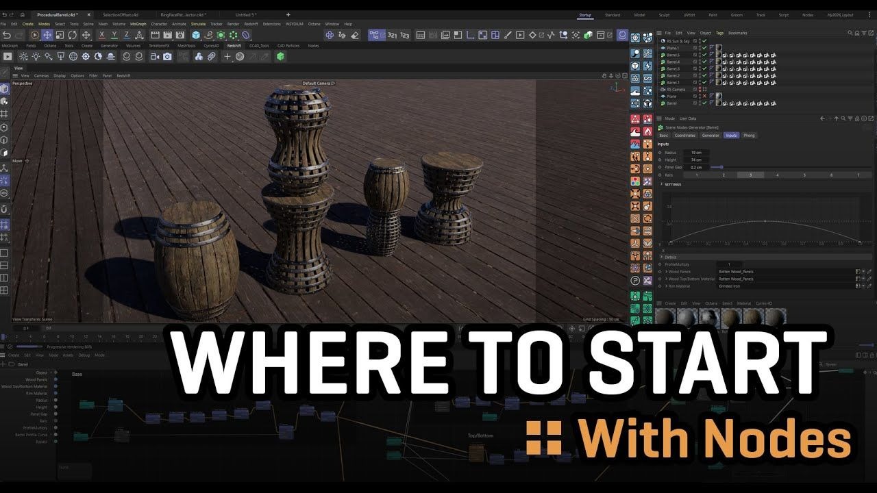 【精翻】C4D 初学者场景节点指南：入门之道（第二部分）—— 程序化建模