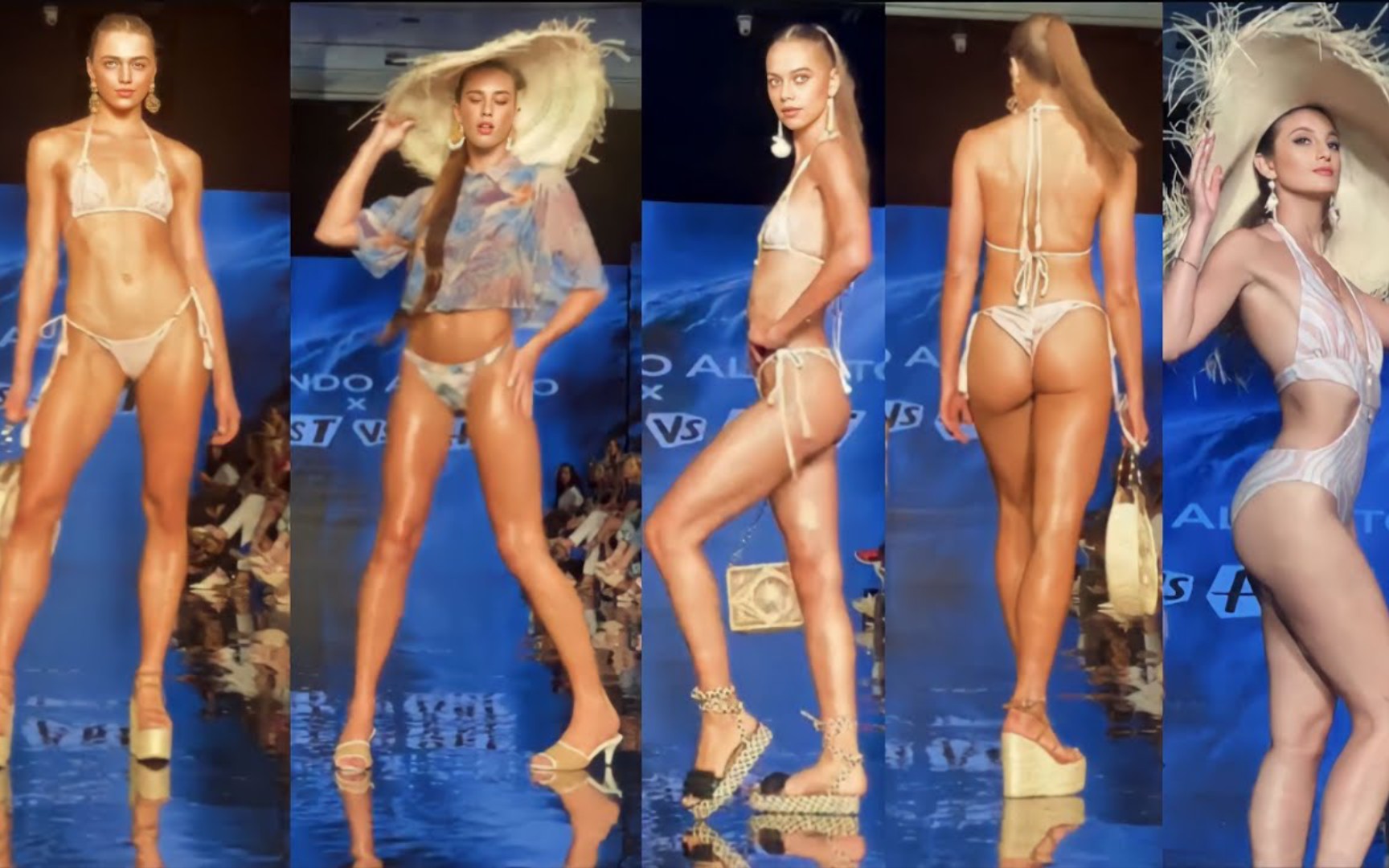 Beach fashion show shot in 4k