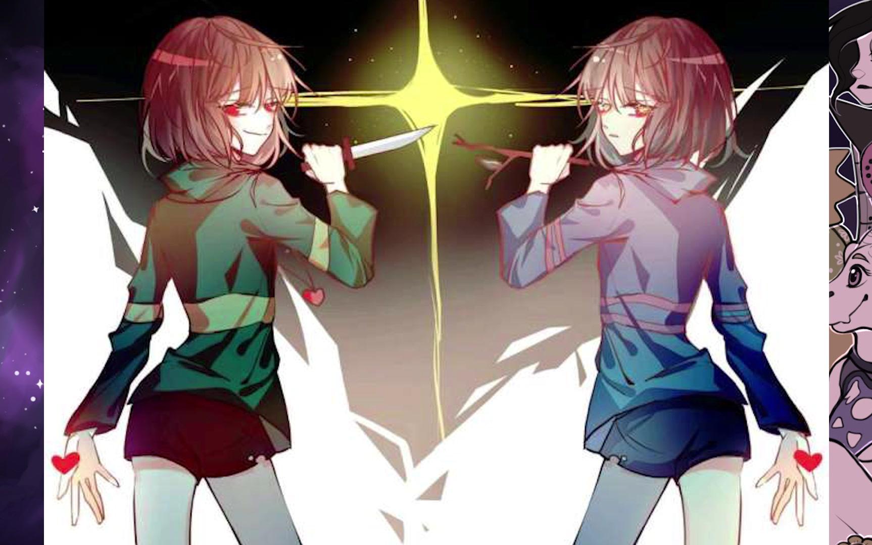 frisk和chara 壁纸,chara和frisk壁纸 frisk x chara向的图片