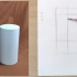 素描基础系列课程第2节，石膏几何形体结构素描圆柱体画法讲解