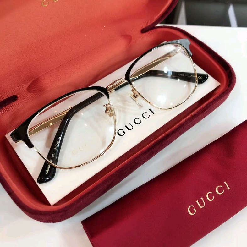 新款GUCCI古驰眼镜架复古眉毛框板材金属眼镜框男可配镜GG0609OK-哔哩哔哩
