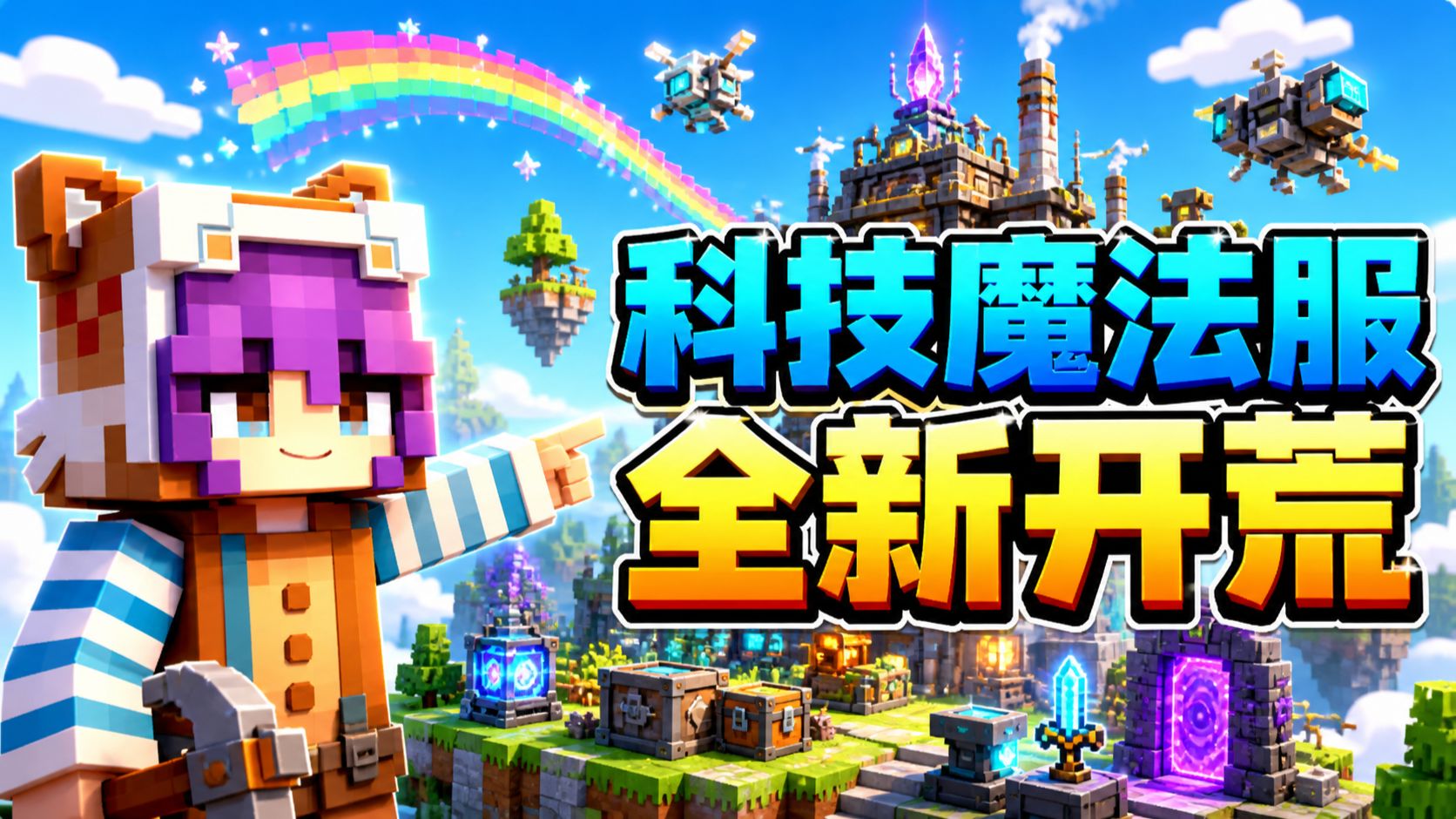 [我的世界]：1.7.10 全新开荒 玩法 工业|MEK|拔刀|神秘|植物魔法|AE|龙之研究|无尽