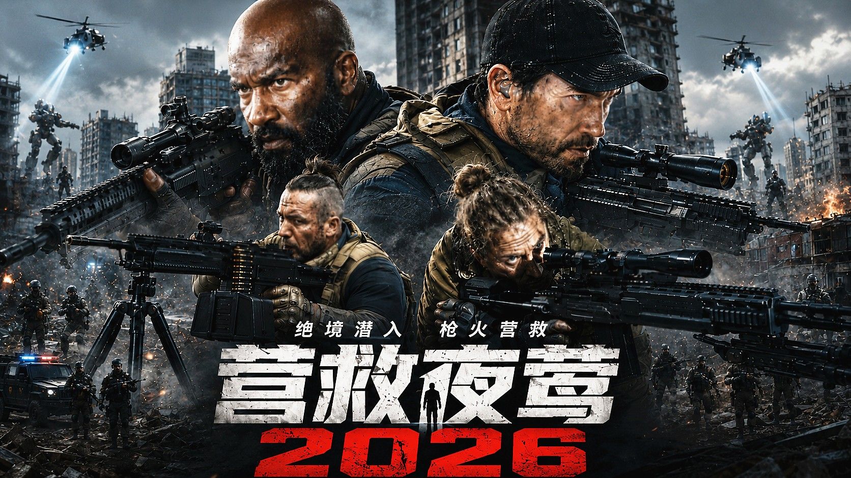 2026最新R级枪战片《营救夜莺》真的夯爆了!退役海豹CIA特工硬汉式杀穿一路，重火力生猛到爆！