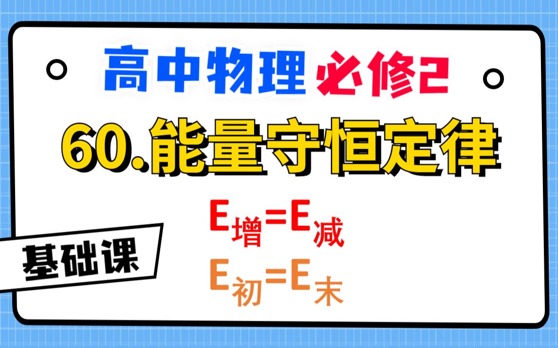 【高中物理必修2系统课】60.能量守恒定律|认知升级时刻！