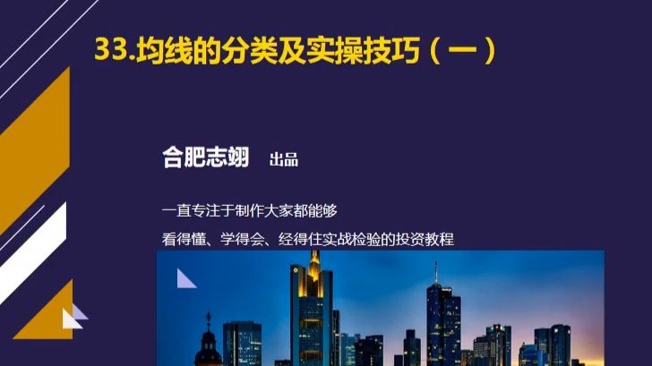 33、均线的分类急实操技巧（1）