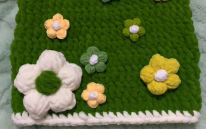 钩针冰条线泡芙花马甲宝宝马甲