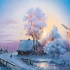 【丙烯画】【绘画教程】冬天的日落-Acrylic Landscape Painting - Winter Sunset 