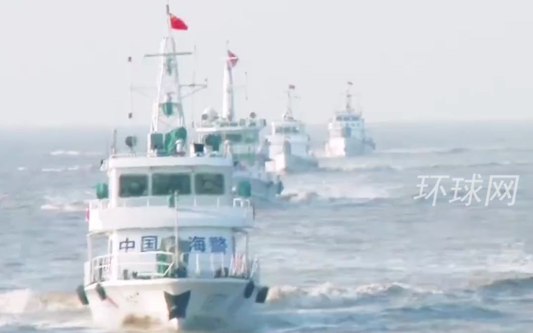 中国海警舰艇编队在我钓鱼岛领海巡航