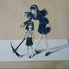 第五人格女巫富江皮肤立体画，感觉富江要从画里出来了