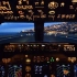 驾驶舱第一视角看波音737夜间起飞的全过程