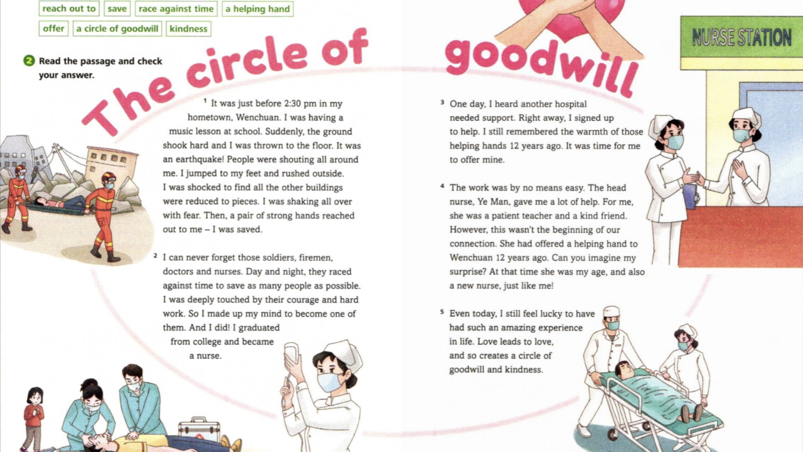 八下Unit4 The circle of good will 逐句跟读 新外研八下英语第四单元P60-61课文 善意的循环