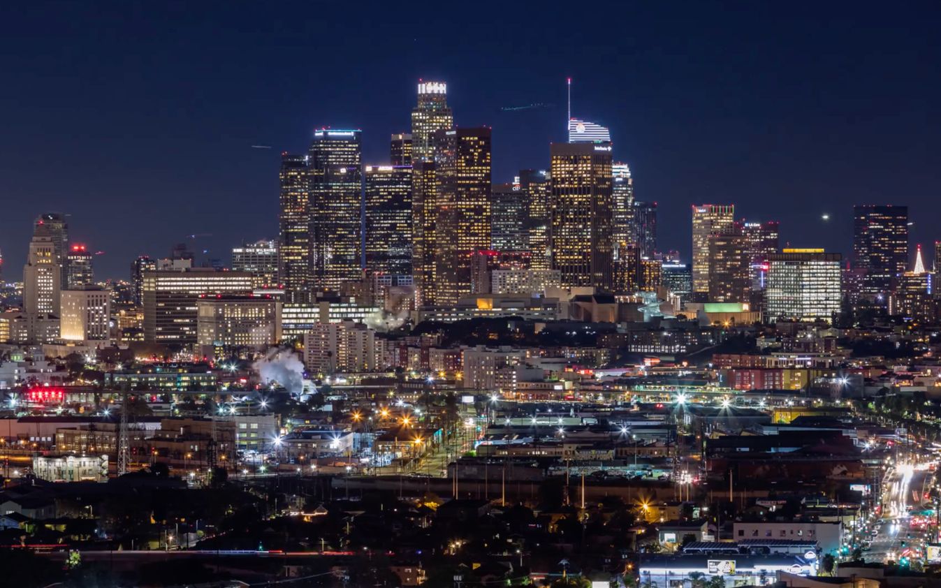 美国第二大都会区、世界电影工业中心——洛杉矶CBD夜景