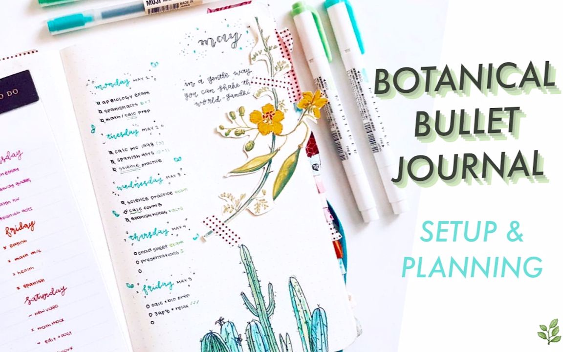 【studywithinspo】plan with me #5: botanical bullet journal