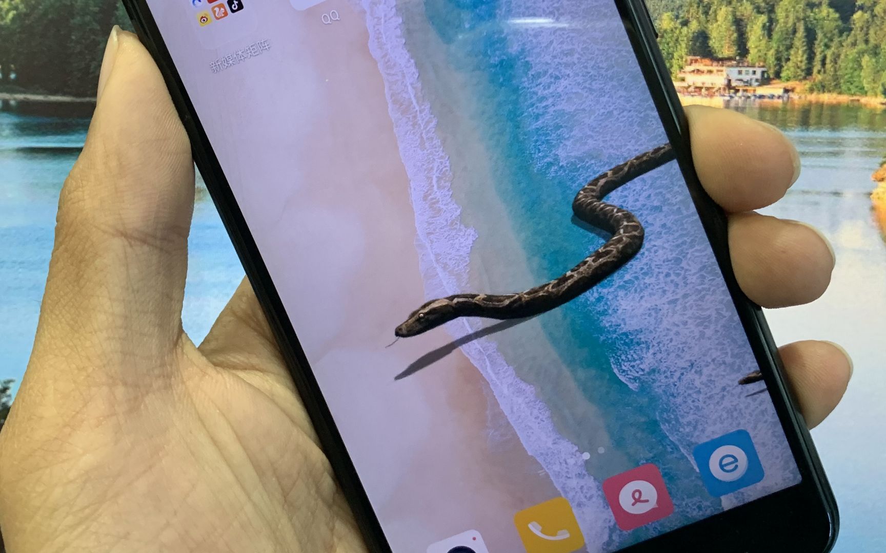 养了条蛇在手机上，吓得女朋友把我手机都摔了