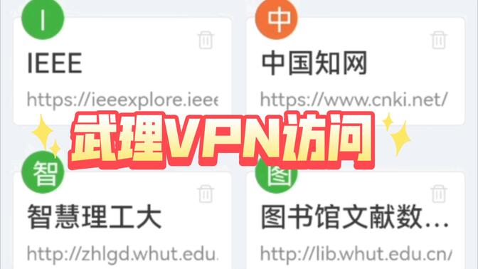 武理学生如何使用VPN使用学校免费提供的网站