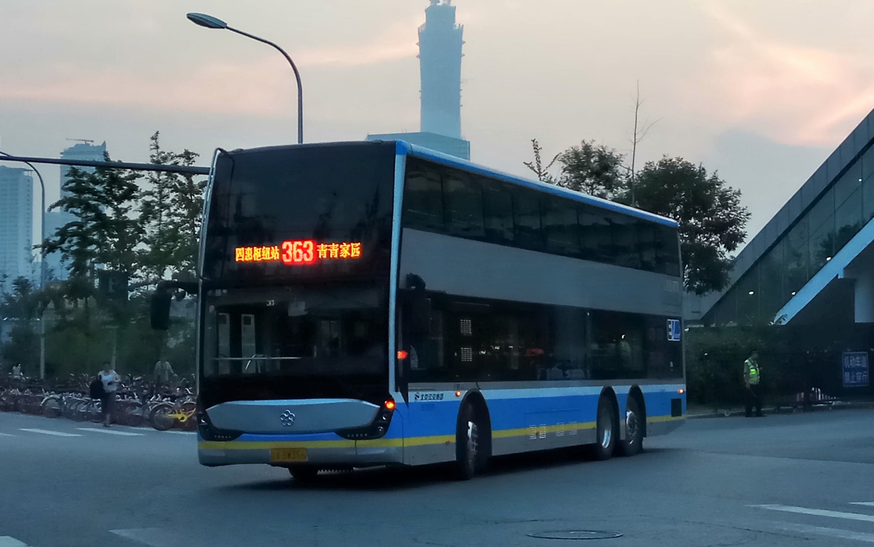 【双层@n2】北京公交363路(四惠枢纽站→青青家园→四惠枢纽站)全程二