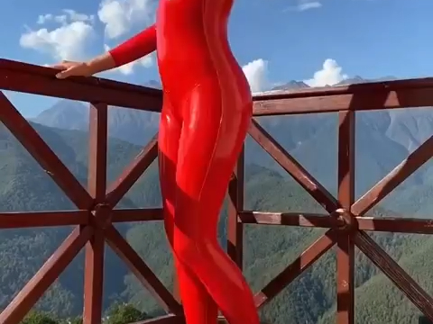 Yoga models at the top of the mountain