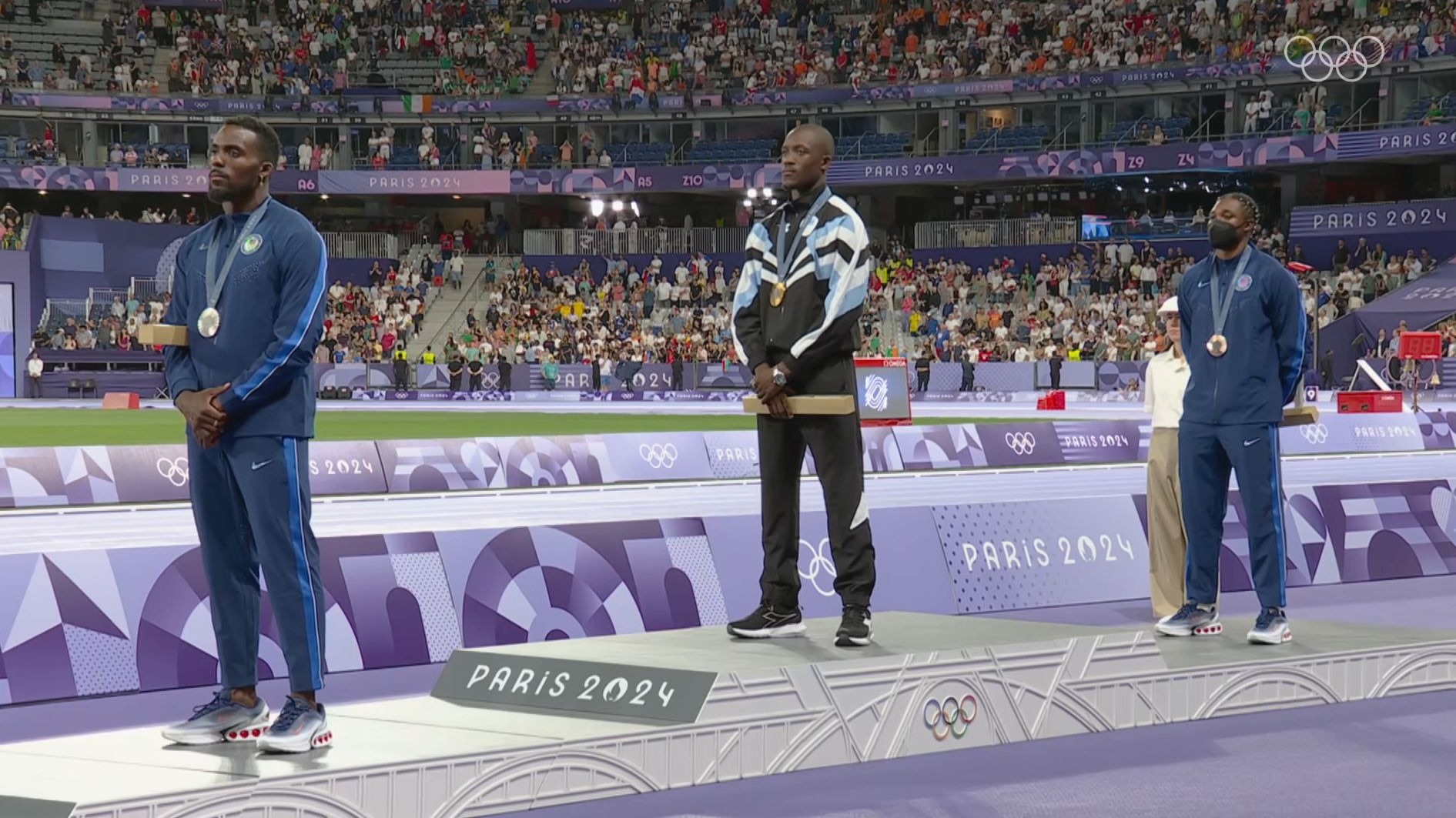 巴黎男子200米颁奖仪式