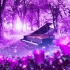 A 森林落叶钢琴紫色高端婚礼LED大屏幕背景视频素材