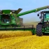 美国小麦大型收割现场！农业机械化时代的到来