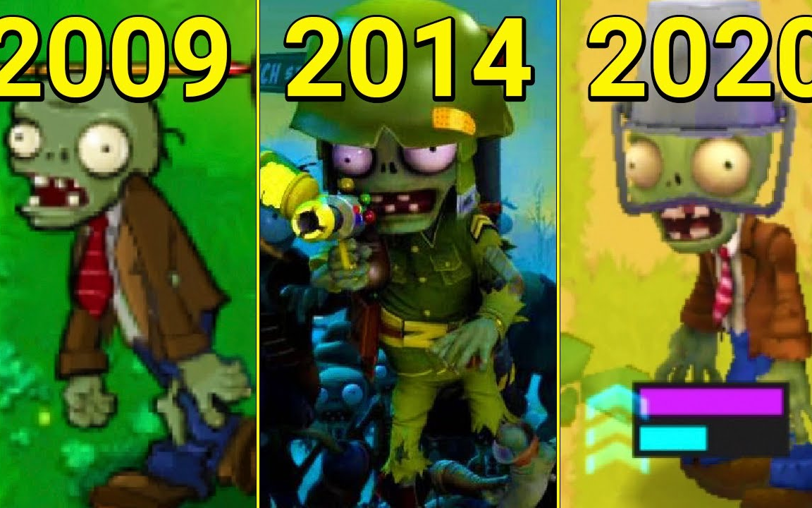 Evolution Of Zombies In Plants Vs. Zombies 2009-2020_哔哩哔哩_bilibili