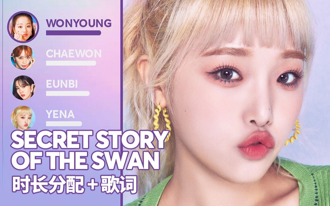 最佳评论：IZ*ONE - Secret Story of the Swan 时长分配+歌词[一阶段]的第1张示图