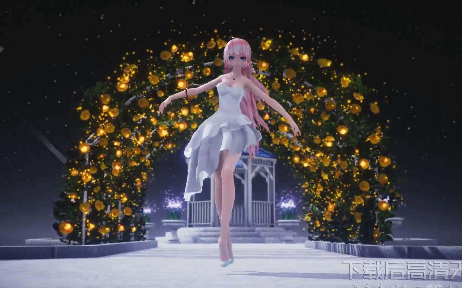 画质超唯美童话世界城堡卡通美女二次元舞蹈跳