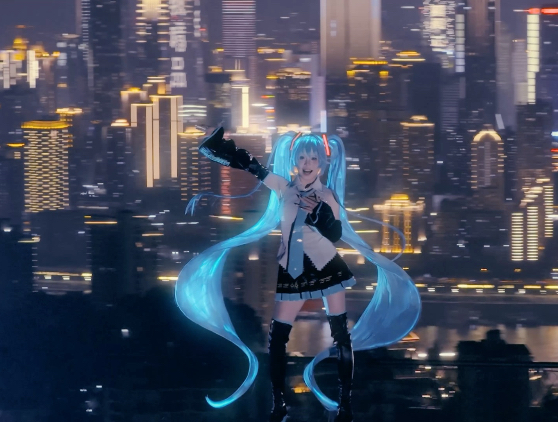 全网震撼“首搓”初音未来发光假发