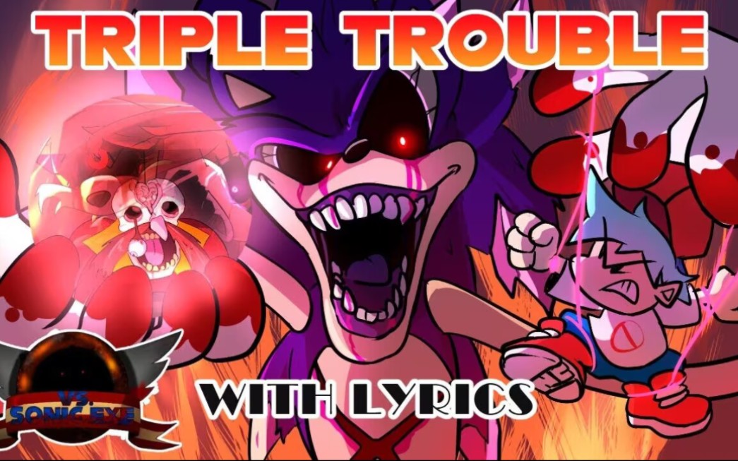 【自制中字/fnf填词翻唱】triple trouble with lyrics（原作者juno songs）