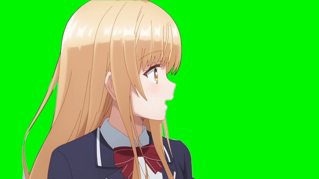 椎名真昼绿幕-笑，白衣裙