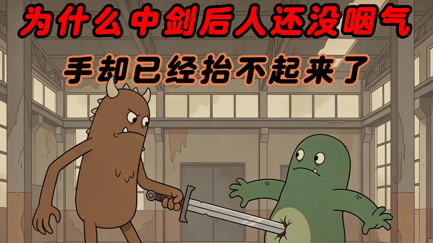 为什么剑插入身体后，人还没咽气手就抬不起来了