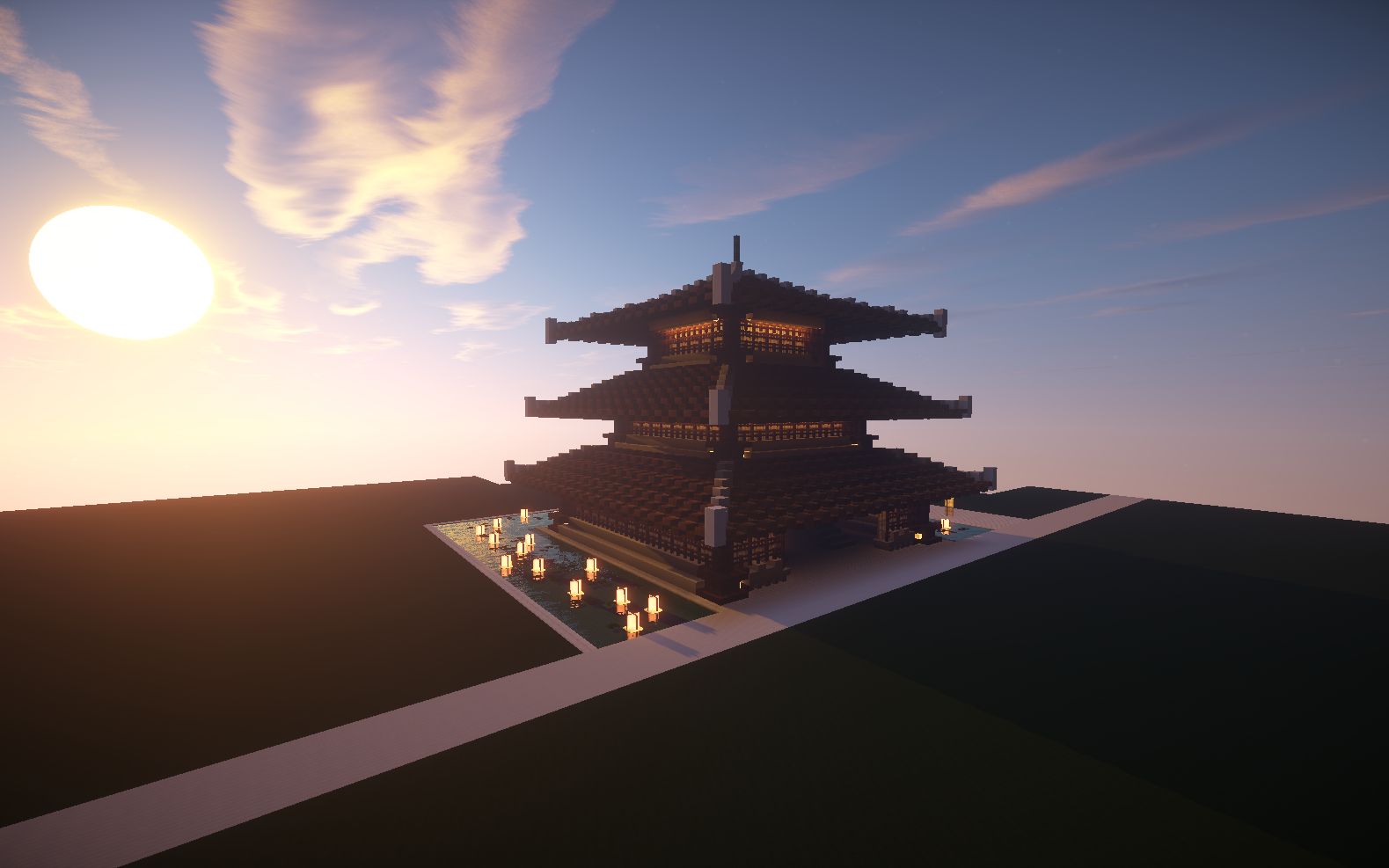 minecraft我的世界 古建筑区1号建筑第二集(这是一个大坑中的一个小