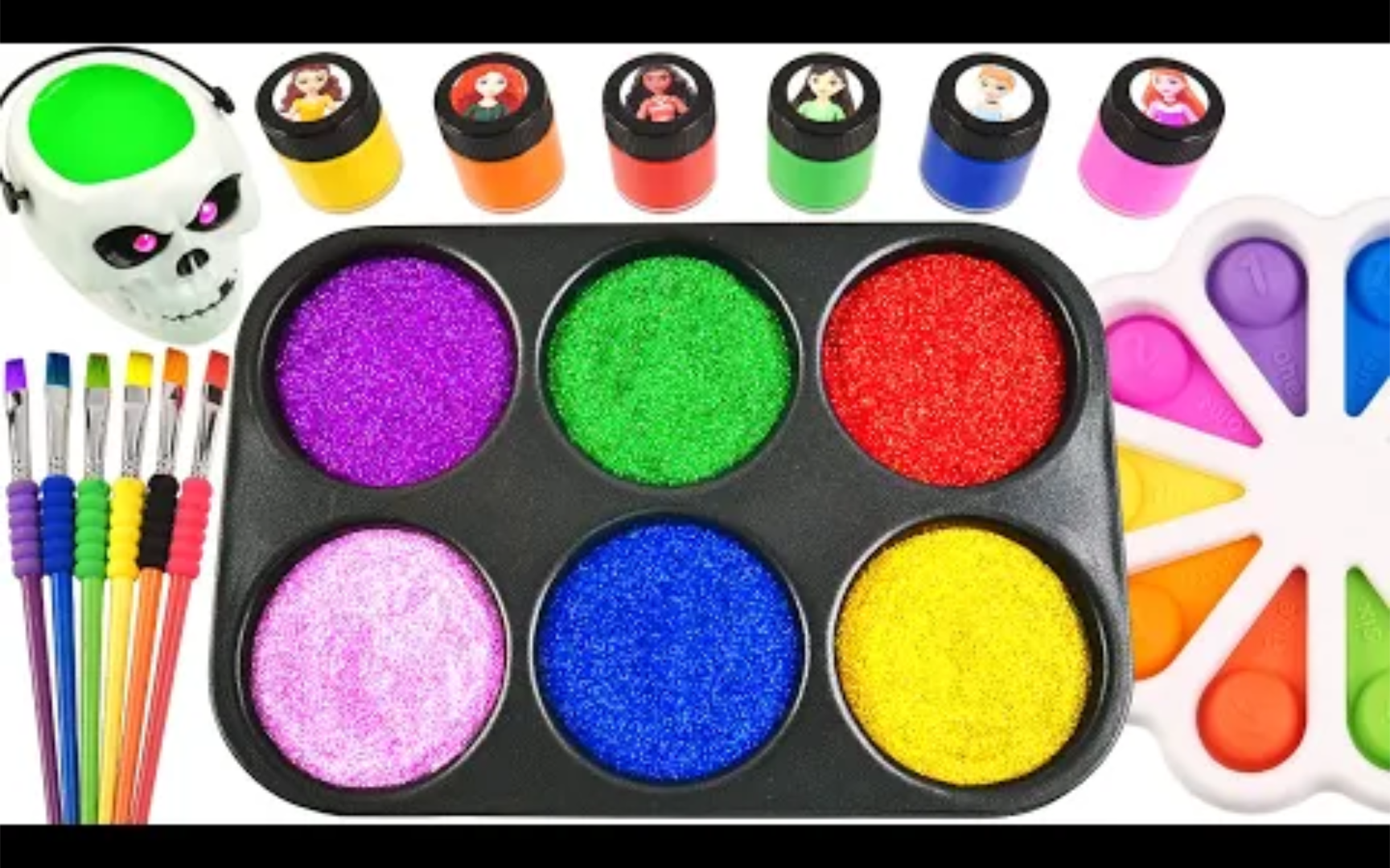 儿童益智手工玩具，彩虹颜料在托盘制作水果切切乐玩具