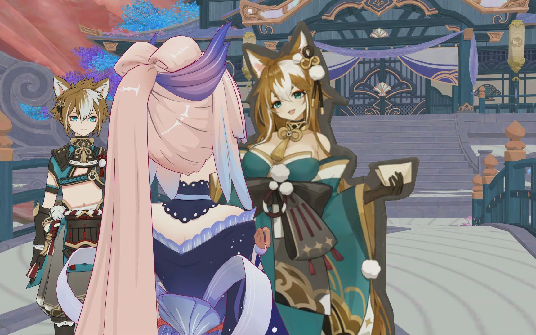 活动作品五郎对希娜立牌的反应原神mmd