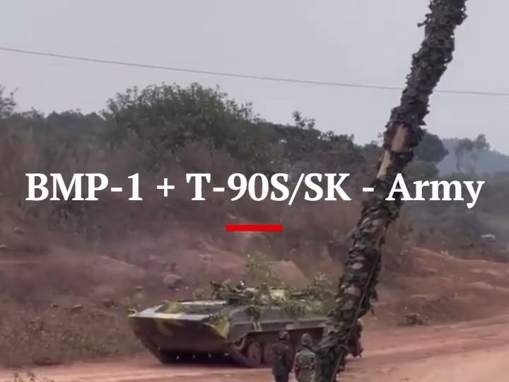 越南人民军BMP-1步兵战车和T-90S/SK主战坦克