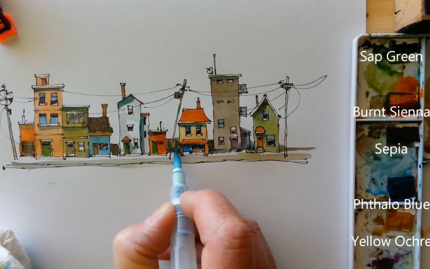 【水彩】如何画房屋、建筑物和街景-简单水彩教程