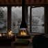 温馨的冬季氛围｜在舒适的森林木屋里度过整个冬天｜雪景 壁炉｜8h｜环境音 白噪音